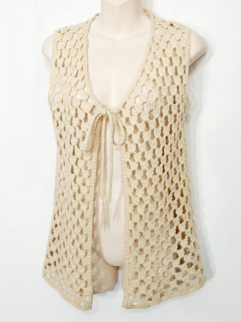 🔵BOGO FREE🔵 Vest Handmade Crochet Boho Hippie Vintage Sz S